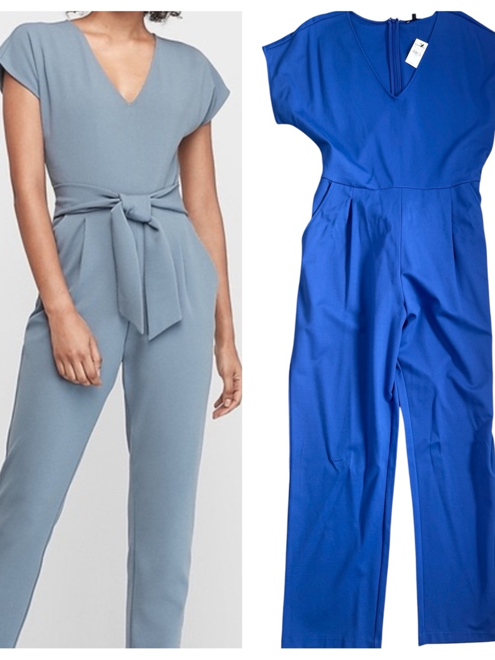 NWT Express cobalt V-neck jumpsuit sz large